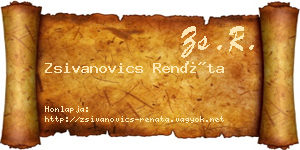 Zsivanovics Renáta névjegykártya