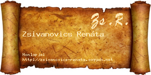 Zsivanovics Renáta névjegykártya